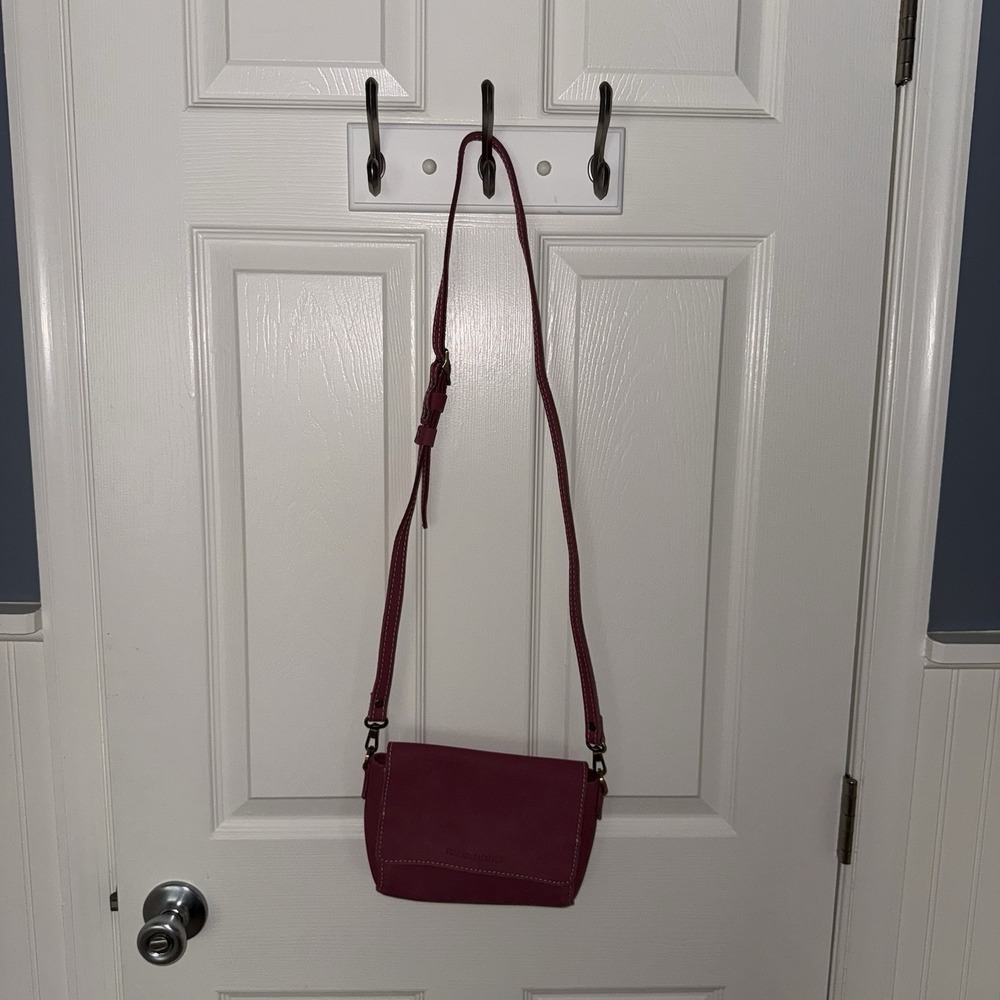 Portland Leather Goods Leather Purse Metro Mini Crossbody Foxglove Dusty Pink - Picture 10 of 12